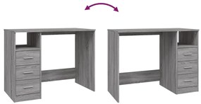 Secretária c/ gavetas 102x50x76 derivados madeira cinza sonoma