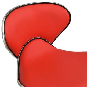 Cadeira de escritório couro artificial vermelho