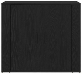 Highboard Preto Carvalho 80x33x150 cm Madeira de engenharia