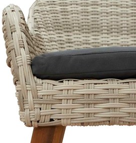 Conjunto de sala de jantar 7 pcs Cinza claro e preto Largo