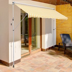 Toldo Portátil com Manivela e Altura Regulável - 3x1,5m - Amarelo e Br