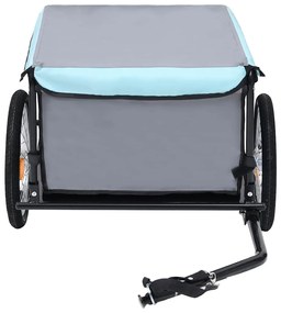 Reboque de carga para bicicleta 65 kg preto e azul