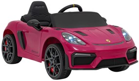 Carro elétrico para Crianças 12V Porsche Spyder RS 718 com Rodas Espuma EVA, assento couro ecológico Carga até 30 kg Pintado Rosa