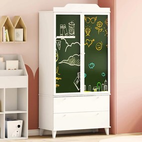 vidaXL Guarda-roupa de Lousa com gaveta Branco Madeira processada