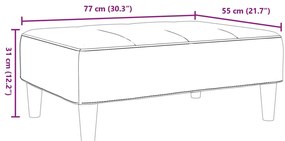 Apoio de pés 77x55x31 cm tecido cinzento-claro