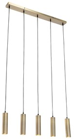 Candeeiro de suspensão moderno bronze 5 luzes - Jeana Moderno