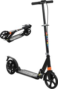 Trotinete infantil, patinete dobrável de 2 rodas, guiador com 4 posições de altura, 94 x 36 x 88-103 cm, preto