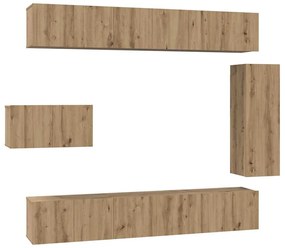 Conjunto de móvel de TV com prateleira Outros 8 pcs carvalho artisiano