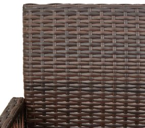 Bancos de bar para jardim 2 pcs vime PE castanho