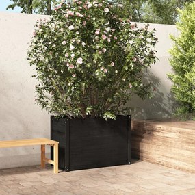 vidaXL Vaso de jardim 100x50x70 cm madeira de pinho maciça preto