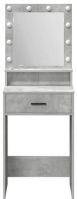 Mesa de Maquilhagem vidaXL com Luzes LED Cinza Concreto 50x41x135 cm