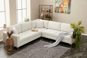Sofá de Canto Berlin – Creme Dourado – 258 x 258 cm