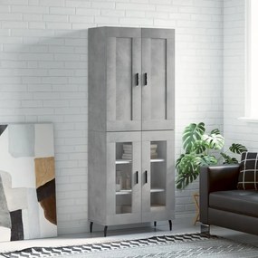 vidaXL Armário alto 69,5x34x180 cm derivados de madeira cinza cimento