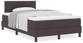 Camas Box com Colchão Castanho Escuro 120x190 cm Tecido