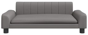 Sofá infantil 90x53x30 cm couro artificial cinzento