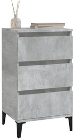 Mesa de cabeceira 40x35x70 cm derivados madeira cinza cimento
