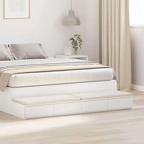 vidaXL Gavetas de Cama Brancas 150x36,5x16,5 cm Madeira Revestida
