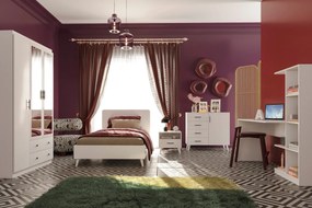 Conjunto de Quarto Juvenil Lavinia – Branco – Guarda-roupa 105x186x50