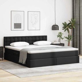 vidaXL Cama com Armazenamento Preto 180 x 200 cm Couro Sintético