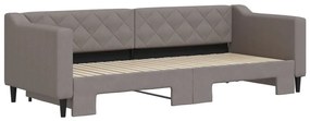 Sofá-cama com gavetão 80x200 cm tecido cinzento-acastanhado