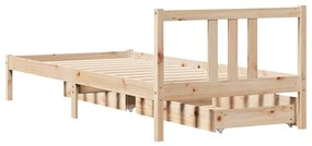 Cama sem colchão 75x190 cm madeira de pinho maciça