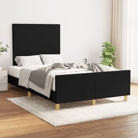 vidaXL Estrutura de cama sem colchão 120x200 cm tecido preto