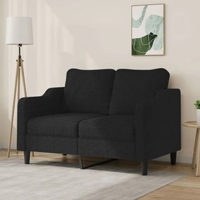 Sofá de 2 lugares tecido 120 cm preto