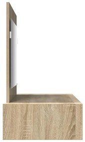 Mesa de Maquiagem Suspensa Carvalho Sonoma 100x40x70 cm