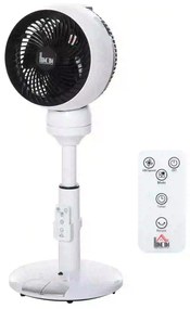HOMCOM Ventilador de pé com 3 velocidades e 3 modos de diâmetro 23 cm / 9" com circulação de ar Altura ajustável 60-70 cm Oscilar 70° | Aosom Portugal