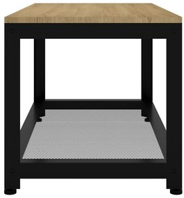 Mesa de centro 90x45x45 cm MDF e ferro castanho-claro e preto