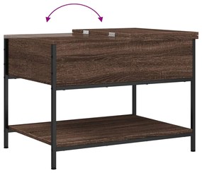 Mesa centro 70x50x50 cm deriv. madeira/metal carvalho castanho