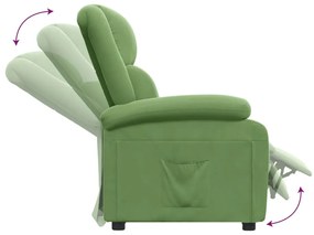 Poltrona reclinável veludo verde-claro