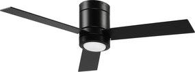 Ventilador de teto 2 em 1 com luz LED, 3 velocidades, silencioso - comando à distância - diâmetro 112 cm, preto