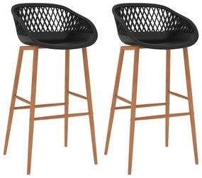 vidaXL Cadeiras de bar 2 pcs preto