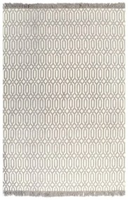 vidaXL Tapete Kilim algodão 120x180 cm com padrão cinzento-acastanhado