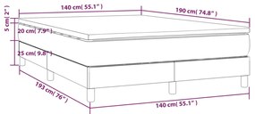 Cama com molas/colchão 140x190 cm tecido cinzento-escuro