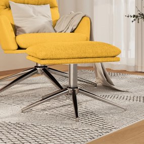 vidaXL Apoio de pés 60x60x35 cm tecido amarelo mostarda
