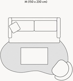 Tapete em lã artesanal com forma orgânica Kadey