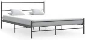 Estrutura de cama sem colchão 140x200 cm metal cinzento