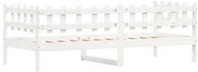 Sofá-cama sem colchão 90x200 cm madeira de pinho maciça branco