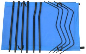 Cama de campismo 180x60x19 cm tecido oxford e aço azul