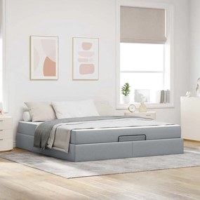 vidaXL Estrutura da Cama Outros Cinzento-claro 180 x 200 cm tecido