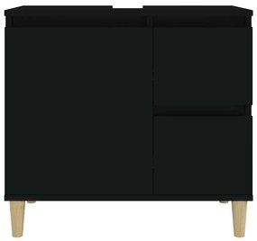 Armário de casa de banho 65x33x60cm derivados de madeira preto