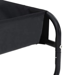 Cama Elevada para Cão Preta Tecido Oxford e Aço