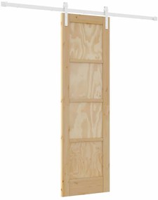 Porta Deslizante vidaXL com Conjunto de Ferragens 61x198,5 cm Madeira