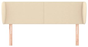 Cabeceira de cama c/ abas tecido 147x23x78/88 cm creme