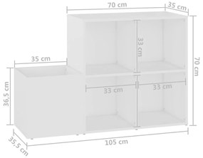Sapateira de corredor 105x35,5x70 derivados de madeira branco
