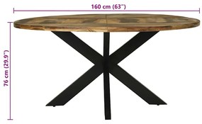 Mesa de Jantar Redonda Ø160x76 cm Madeira de Acácia Sólida