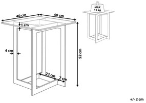 Mesa de apoio prateada com tampo de vidro CRYSTAL Beliani