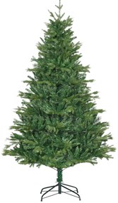 HOMCOM Árvore de Natal Artificial 180cm com 1443 Ramos Folhas de PVC Base Dobrável e Suporte Metálico Verde